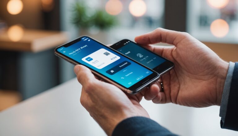 Smartphone affichant une application de paiement mobile, code de parrainage