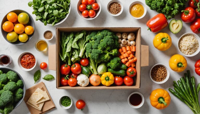 Box repas avec légumes frais et fiche recette, illustration du parrainage des services de box repas